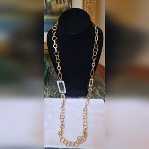 Swarovski Long gold CRYSTAL Chain Necklace
